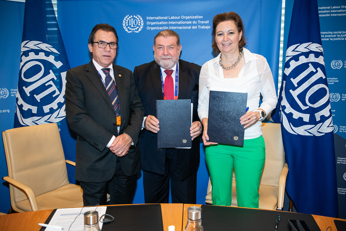 Lançamento da iniciativa reuniu representantes da OIT, do governo e de organizações de trabalhadores e de empregadores brasileiros em Genebra.