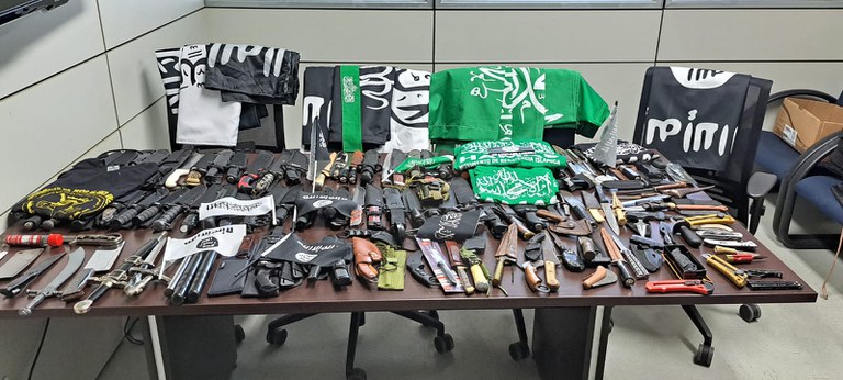 Armas apreendidas na operação