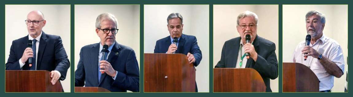 Fotografias de alguns dos palestrantes no Encontro Sisbin Sudeste 2023