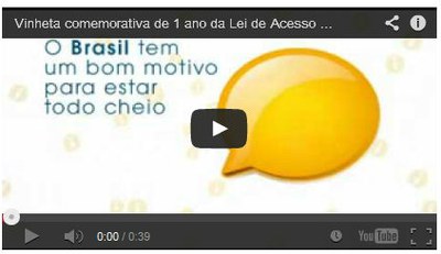 Vinheta comemorativa de 1 ano da Lei de Acesso à Informação (LAI) 