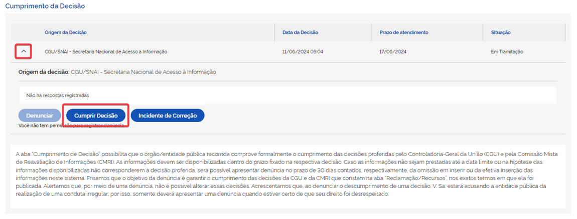 Cumprimento de decisão