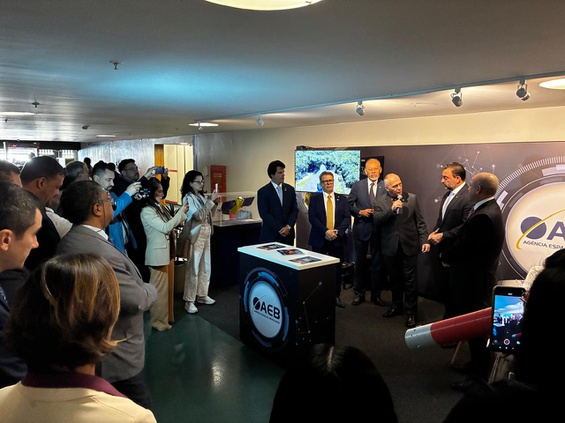 Presidente da AEB, Marco Antonio Chamon, durante inauguração do estande