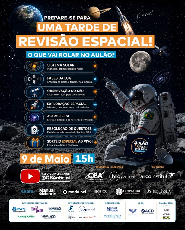 Arte de divulgação da LIVE. Créditos: OBA.