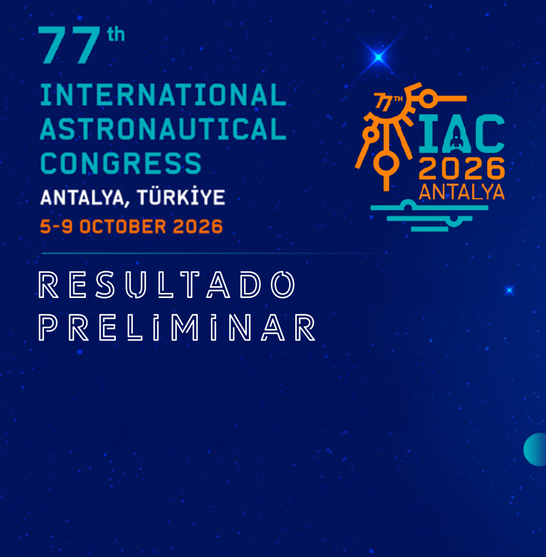 Design gráfico com fundo azul marinho. Logo do IAC em laranja acima. No meio, letras brancas dizem "Resultado Preliminar"