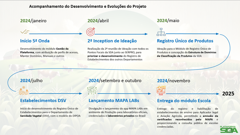 Etapas executadas e em execução da PSDA