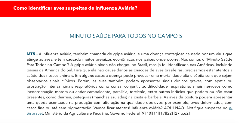 MT 05 - Como identificar aves suspeitas de Influenza Aviária
