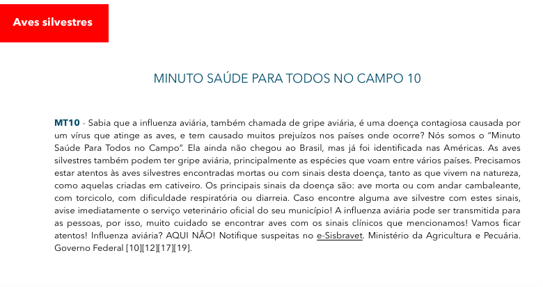 MT 10 - Aves silvestres