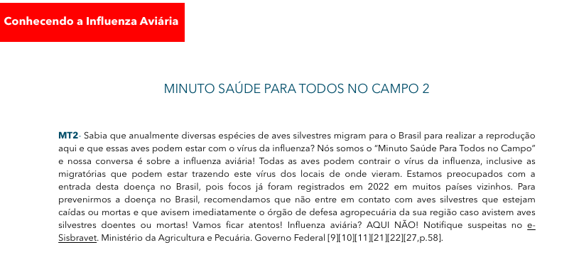 MT02 - Conhecendo a Influenza Aviária-II