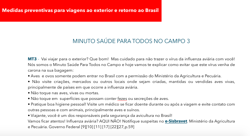 MT03 - Medidas preventivas para viagem ao exterior