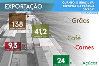 Exportação de grãos irá crescer 40% na próxima década, aponta estudo do ministério
