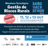 Mapa apoia Agrohackathon 2019, que vai debater soluções tecnológicas para a gestão de riscos rurais