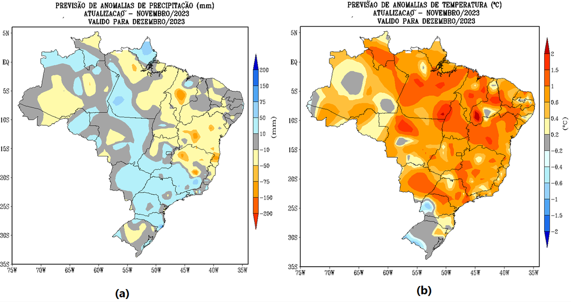 Segundo o Inmet, o mês será marcado por volumes mais regulares na parte central do País, continuidade das chuvas na Região Sul e, na Região Nordeste e parte da Região Norte, volumes abaixo da média histórica