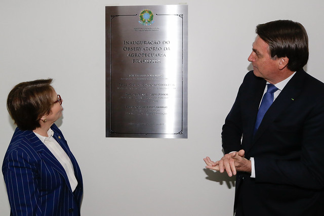 Presidente Jair Bolsonaro e ministra Tereza Cristina inauguram Observatório da Agropecuária Brasileira
