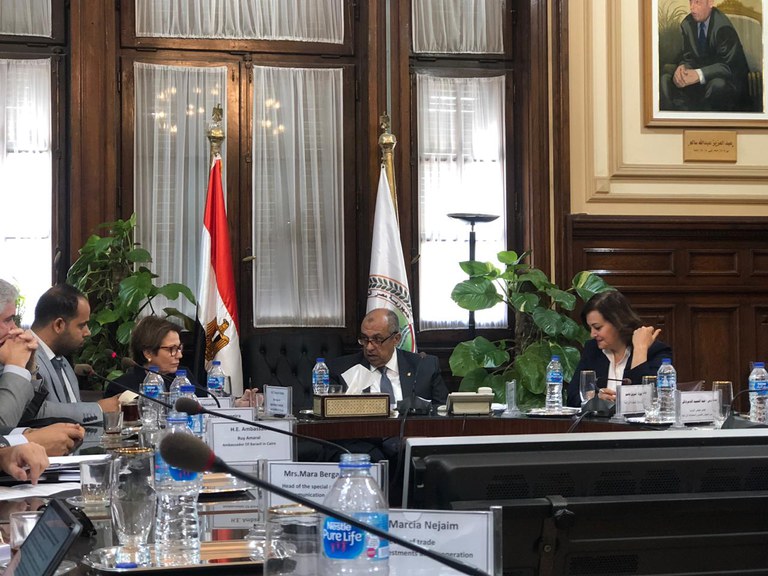 Ministra Tereza Cristina e o ministro da Agricultura do Egito, Ezz el-Din Abu Steit