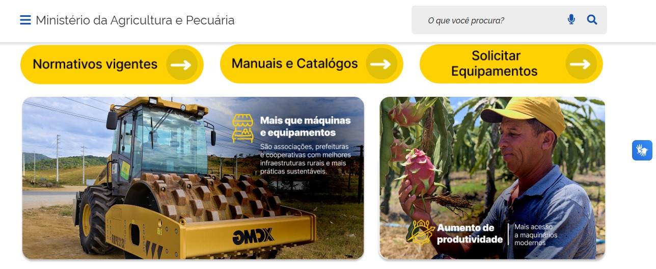 Mapa centraliza pedidos de máquinas e equipamentos do Promaq em formulário no Gov.br