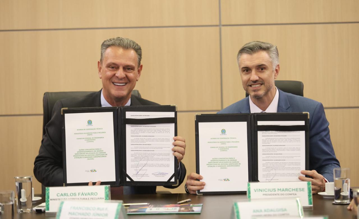 Parceria prevê capacitação de profissionais, troca de informações técnicas e ações conjuntas para aprimorar o Sistema Unificado de Atenção à Sanidade Agropecuária