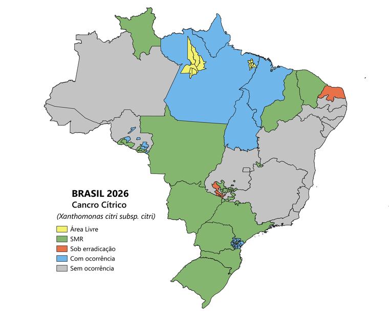 Distribuição da praga