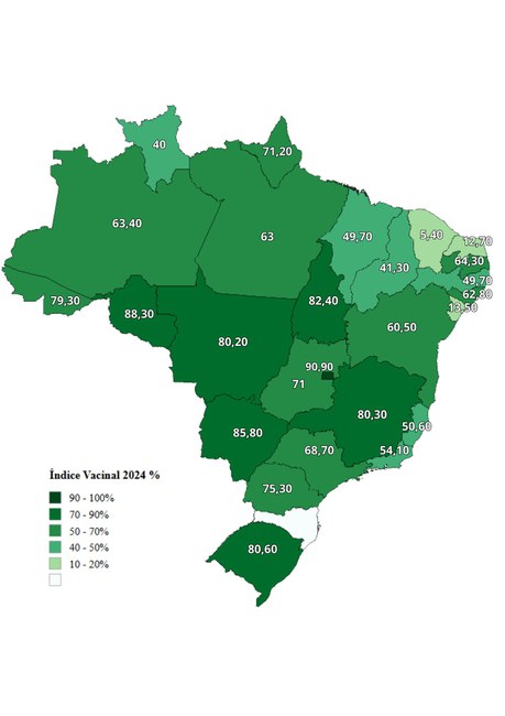 Mapa vacinação Brucelose 2024