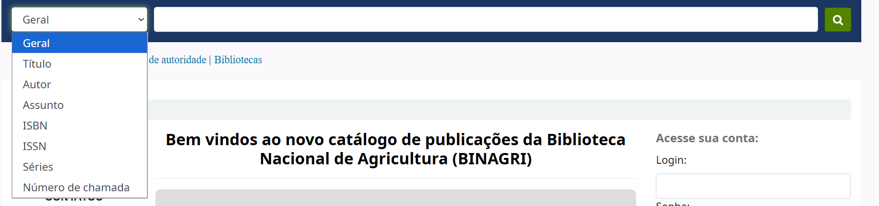 Filtros de pesquisa KOHA