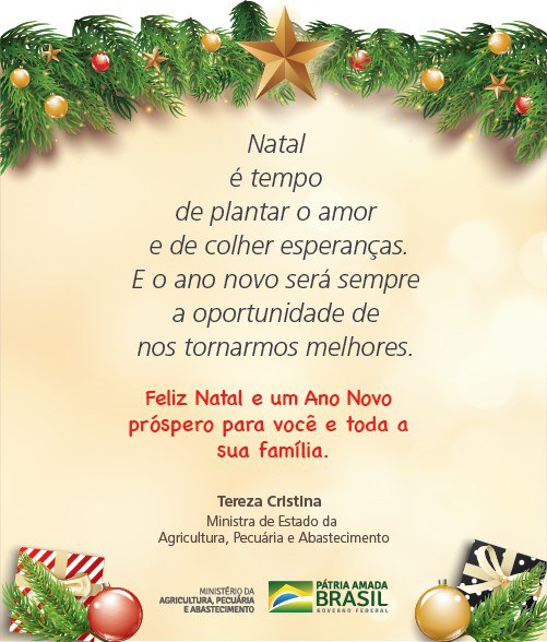 CARTÃO DE NATAL 20  — Ministério da Agricultura e Pecuária