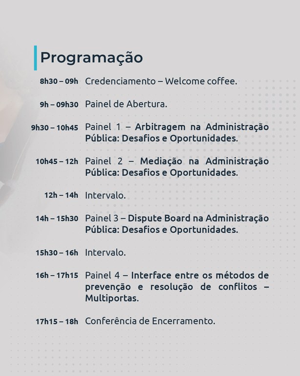 Confira a programação