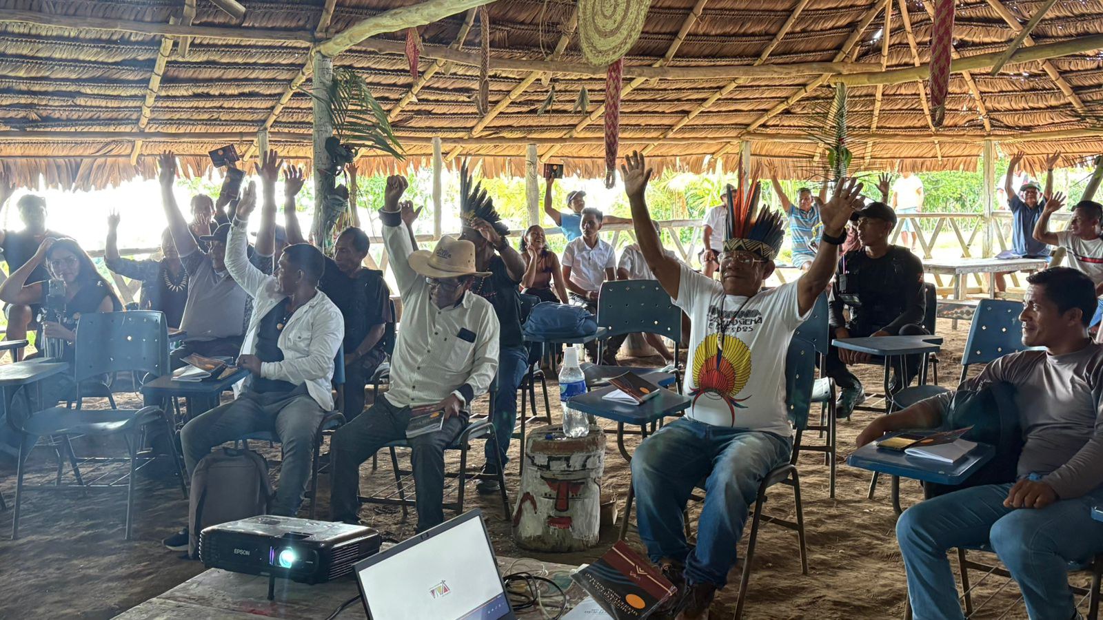 Os Tikuna se reuniram na Amazônia, onde são o povo indígena mais numeroso - Foto: AscomAGU
