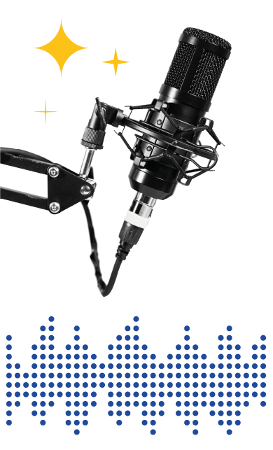 Imagem microfone e ondas de rádio