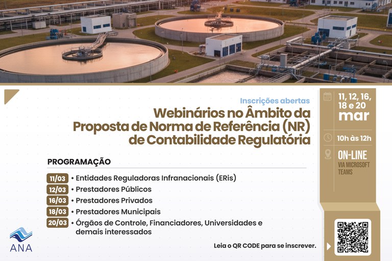 Série de webinários da ANA sobre contabilidade regulatória começa nesta quarta-feira (11)
