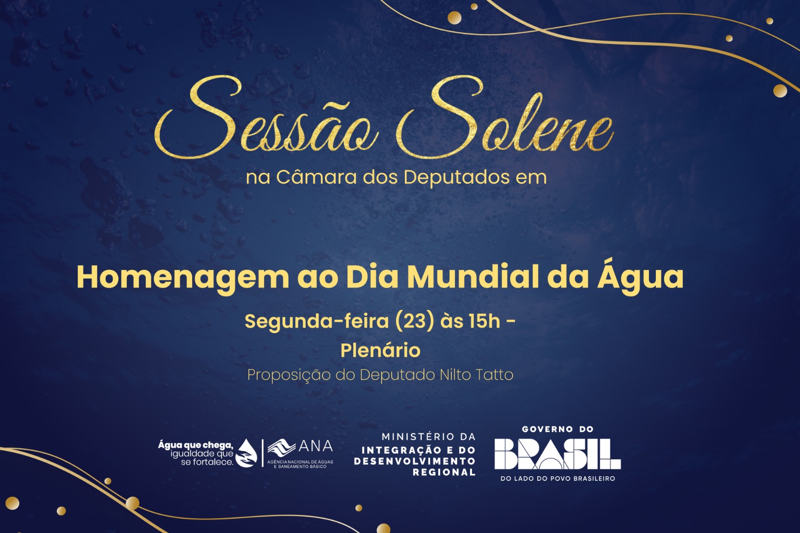 ANA participa de sessão solene em homenagem ao Dia Mundial da Água na Câmara dos Deputados