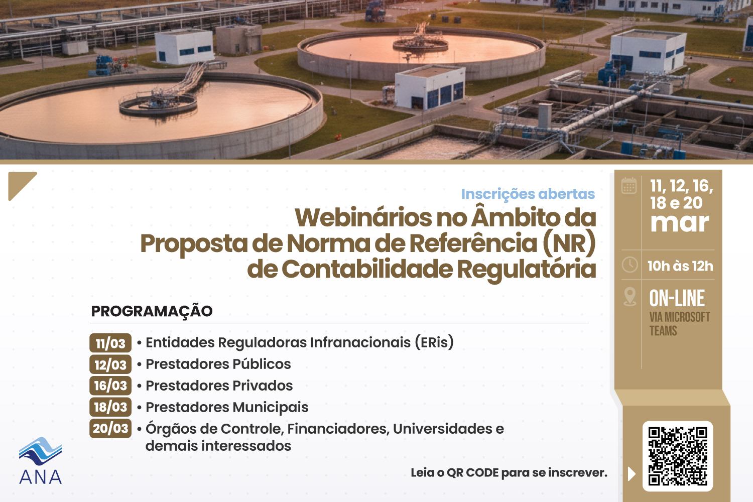 ANA promove webinários para aprofundar debate sobre Norma de Referência de Contabilidade Regulatória