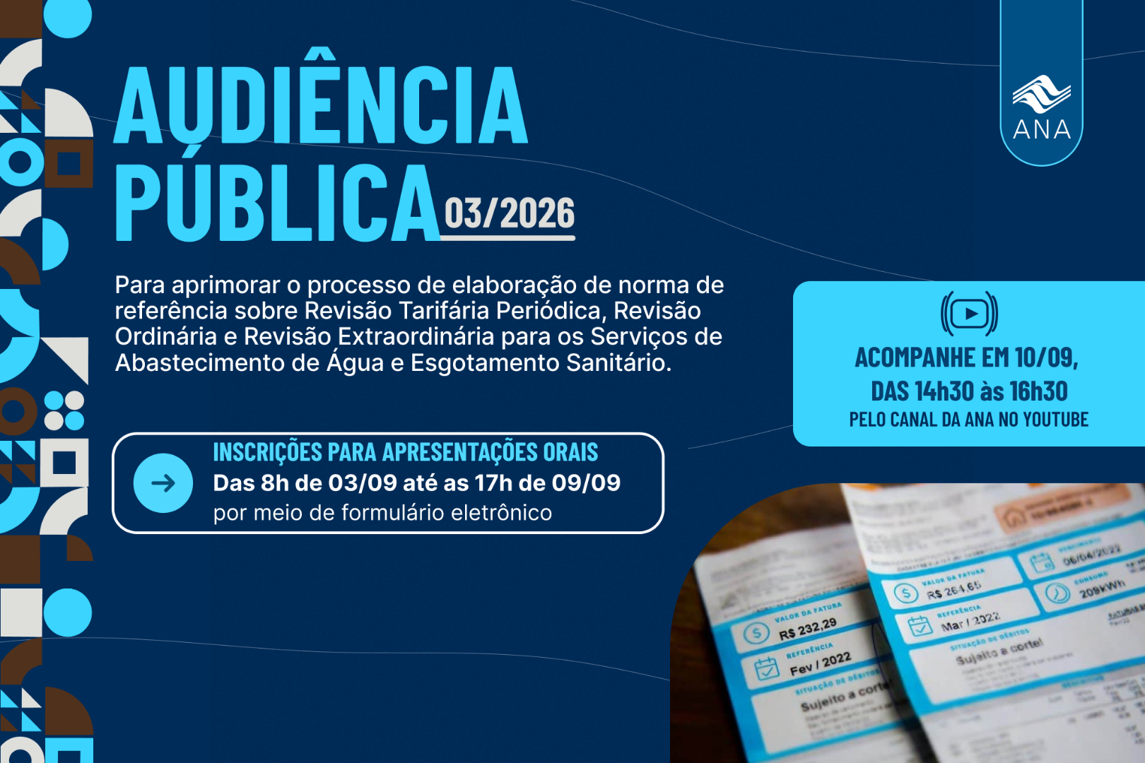 Audiência pública sobre revisão tarifária para serviços de água e esgoto recebe inscrições para apresentações até 9 de setembro