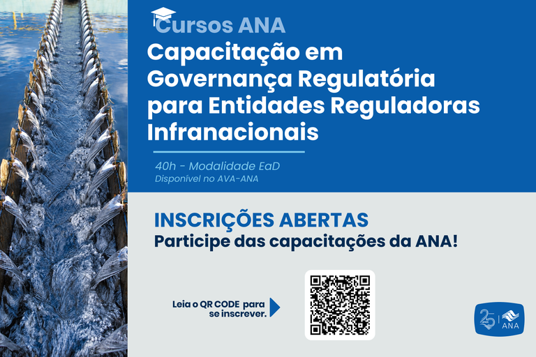 ANA oferece novos cursos sobre governança regulatória, estrutura tarifária e Tarifa Social no saneamento