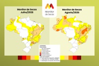 Seca se intensifica no Nordeste, Centro-Oeste e Norte. Fenômeno se abranda no Sudeste e Sul fica livre de seca segundo atualização do Monitor de Secas