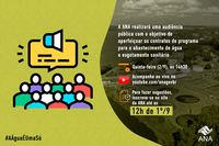 ANA abre audiência pública com foco no aperfeiçoamento dos contratos de programa para abastecimento de água e esgotamento sanitário