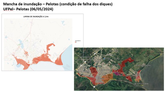 Mancha de inundação em Pelotas (RS)