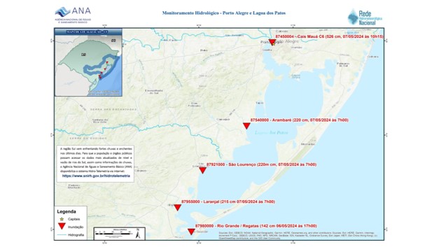 Monitoramento hidrológico de Porto Alegre e da lagoa dos Patos (RS)
