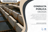 Consulta pública da NR dos critérios de contabilidade regulatória para serviços de abastecimento de água e esgoto termina nesta sexta (31)