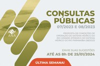 Consultas públicas sobre condições de operação dos sistemas hídricos dos rios Grande e Paranaíba se encerram na próxima quinta-feira (25)