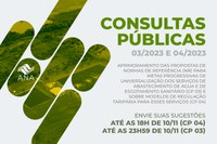 Consultas públicas sobre metas de universalização e regulação tarifária de serviços públicos de saneamento básico são prorrogadas até 10 de novembro