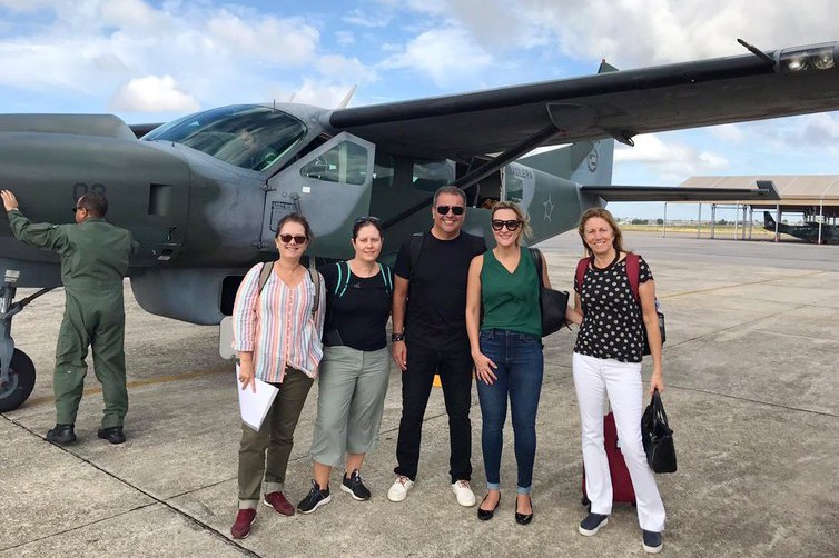 Diretora-presidente, Christianne Dias; diretor Marcelo Cruz e representantes da ANA