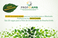 Inscrições para mestrado profissional com foco no ensino das Ciências Ambientais são prorrogadas até 31 de janeiro