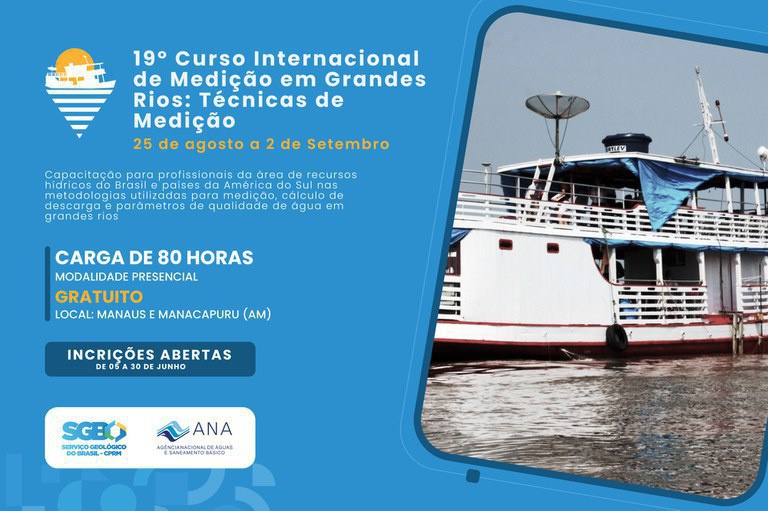Informações sobre o Curso Internacional de Medições em Grandes Rios: Técnicas de Medição