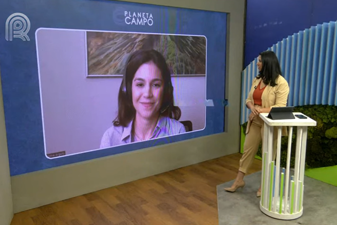 Diretora-presidente interina, Ana Carolina Argolo, concede entrevista ao vivo para o Canal Rural