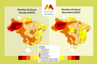 Seca fica mais branda no Brasil segundo a última atualização do Monitor de Secas