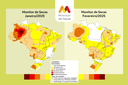 Mapas do Monitor de janeiro e fevereiro de 2025