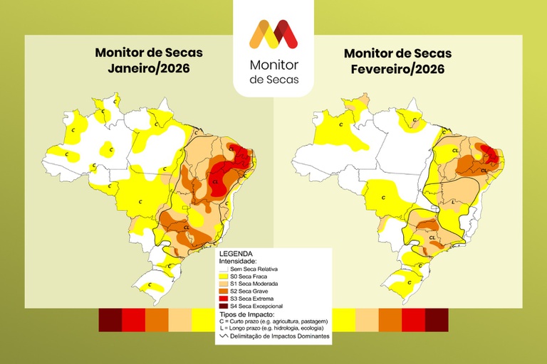 Mapa do Monitor em janeiro e fevereiro de 2026
