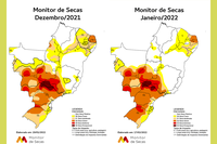 Seca fica mais branda no Centro-Oeste, Nordeste Sudeste e Tocantins em janeiro. Situação fica mais severa no Sul