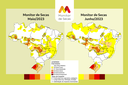 Mapas do Monitor de Secas de maio e junho de 2023