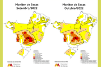 Seca fica mais branda no Centro-Oeste, Sudeste e Sul em outubro. Fenômeno fica estável em Rondônia e mais severo no Nordeste e em Tocantins