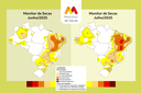 Mapas do Monitor de junho e julho de 2025